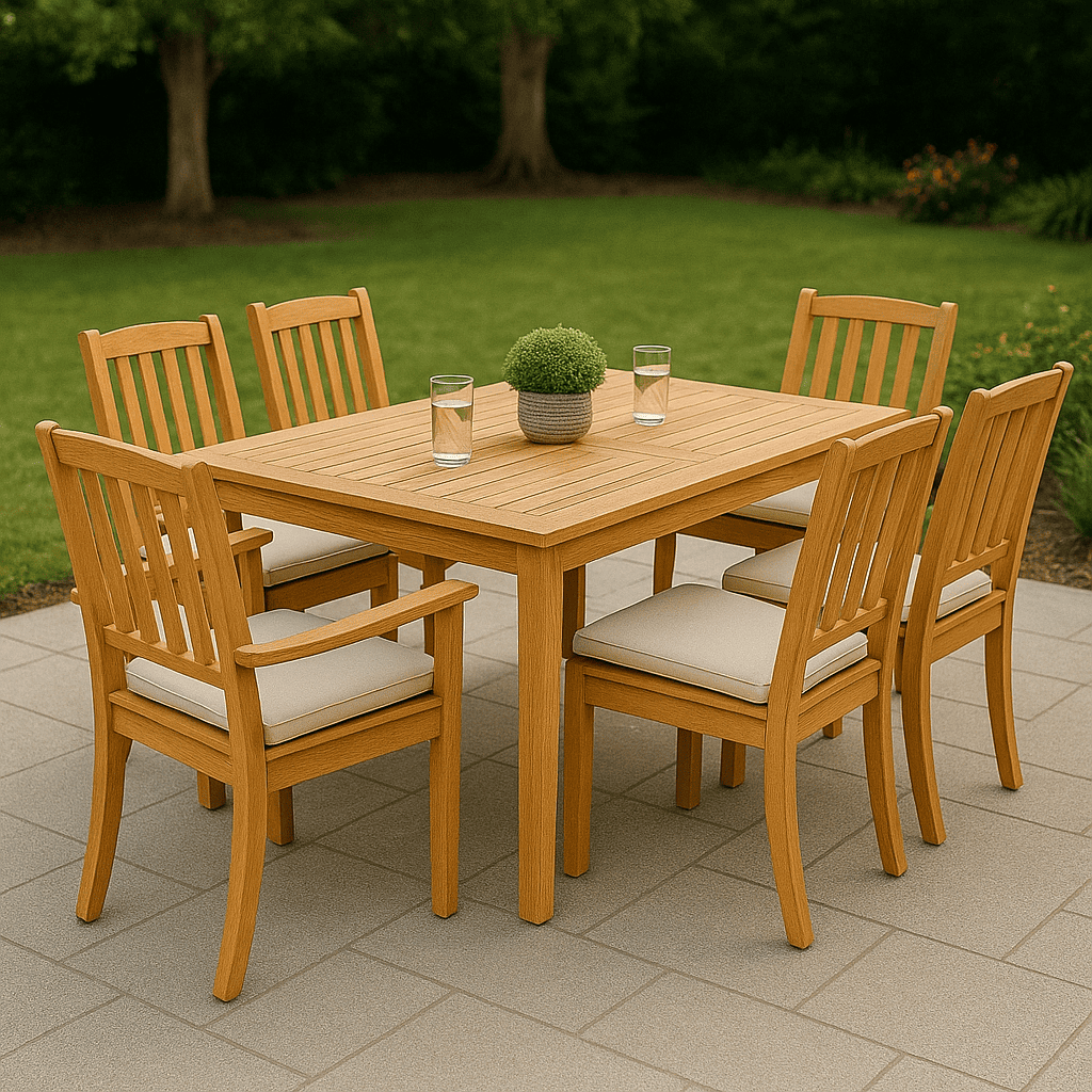 outdoor teak dining set