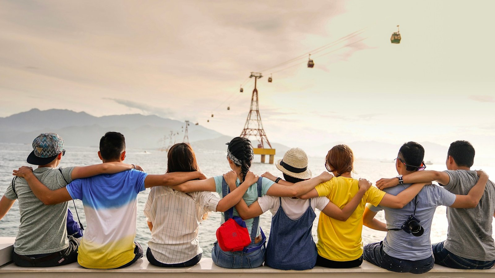 Friends enjoying a relaxed, happy moment together